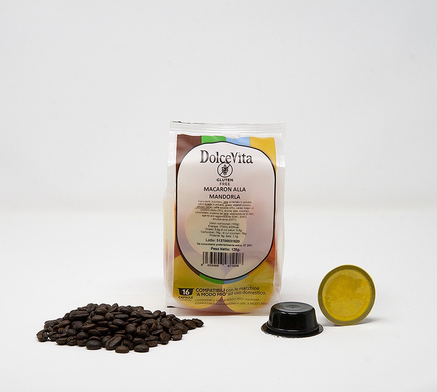 MACARON ALLA MANDORLA - CAPSULE - COMPATIBILI - A MODO MIO - Caffè Bundì  Capsule  Compatibili, Caffè in Grani e Macinato, Liquori al caffe e accessori